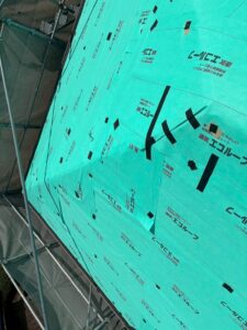 屋根工事 ルーフィングシート設置